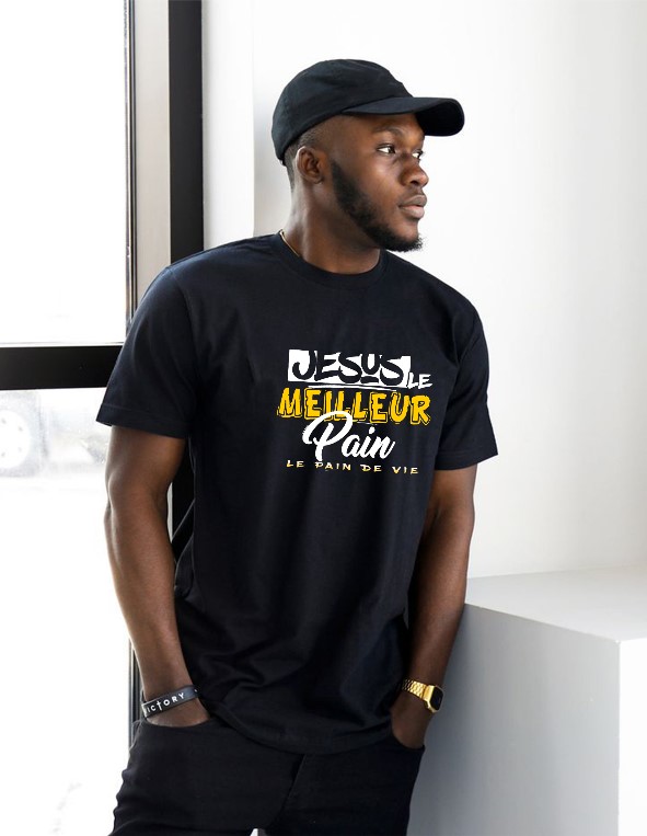 T-shirt Jésus le meilleur pain noir porté