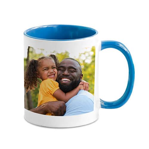 Mug photo à anse bleue
